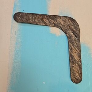 VTG Primitive Folk Art Boomerang 10" Handmade Wooden Kangaroo Rustic Chips USA‎